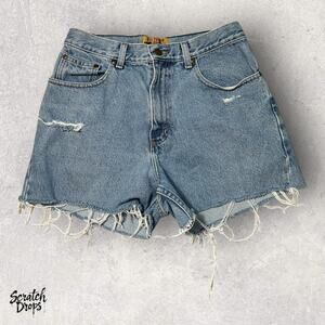 Vintage Ross Thomson Women's Retro Cutoff Shorts  High Waist Distressed Denim